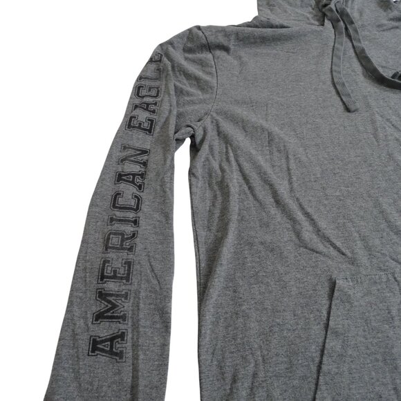 American Eagle Super Soft Standard Fit Pullover Hoodie Shirt Men Size XS Gray Lo - Picture 3 of 12